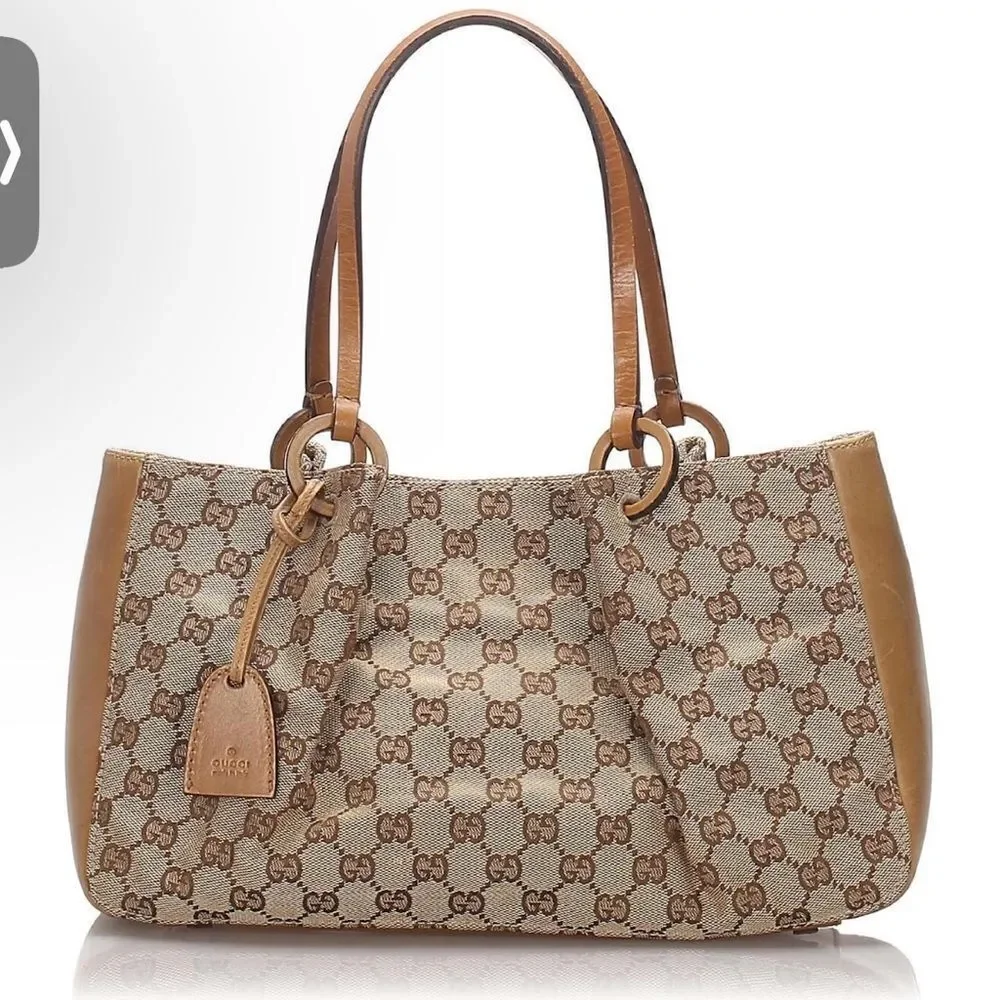 Gucci Beige and Brown GG Canvas Tote - Picture 8 of 15